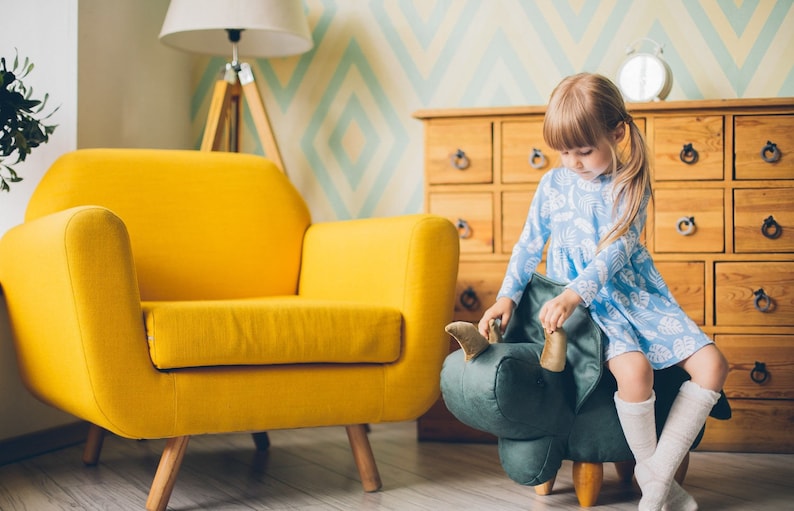 Dinosaur Stool, Dino Animal Ottoman, Pouf, Stuffed Chair, Kids Bedroom Furniture